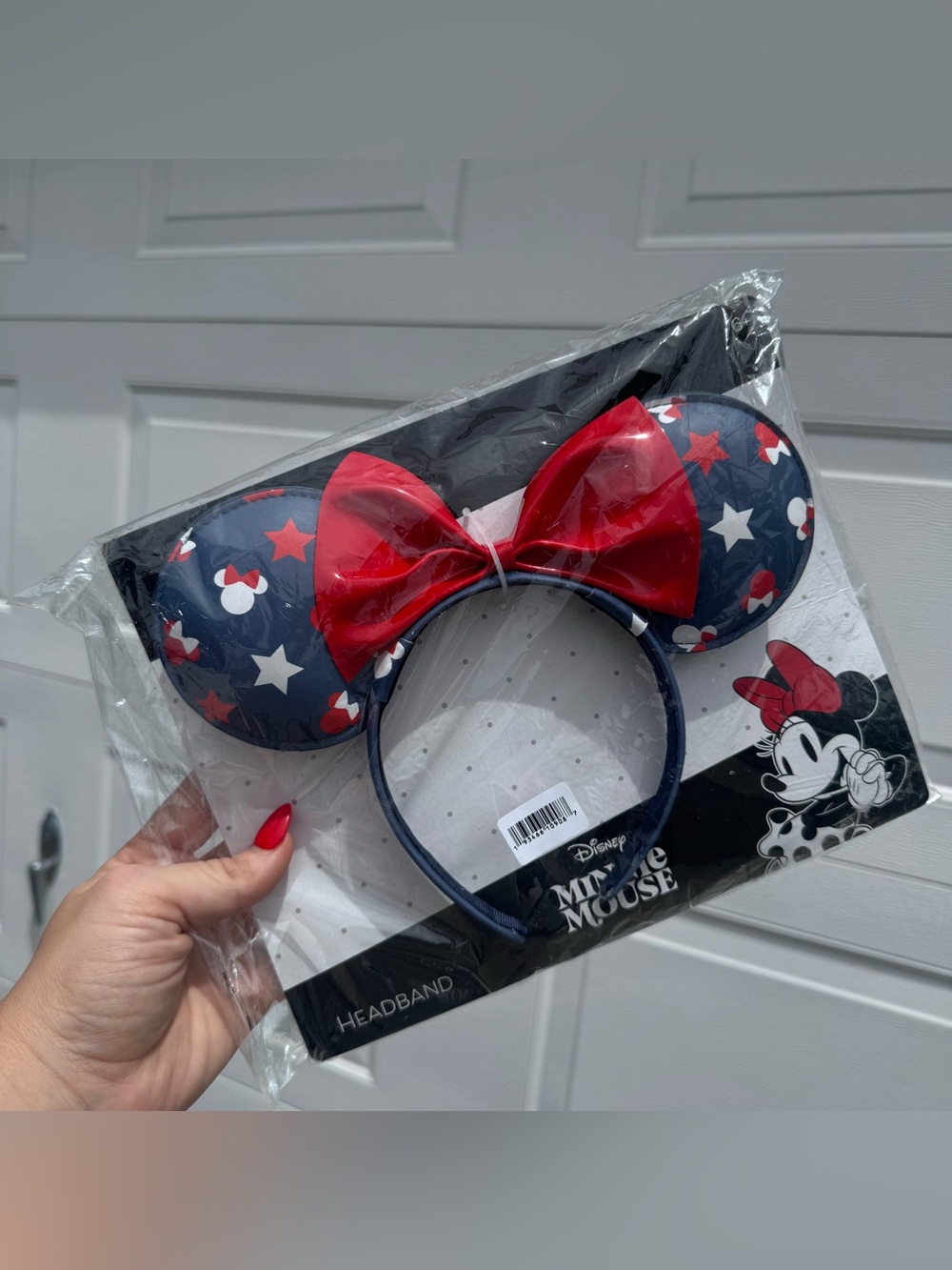 Disney Minnie Mouse Patriotic Ears Headband Red White Blue Stars Navy NEW Sealed